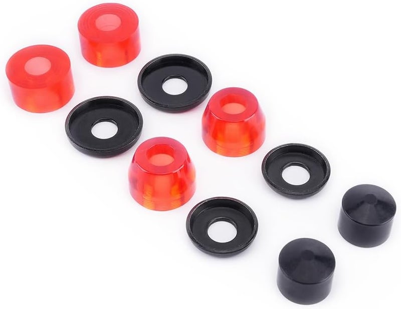 MaxFind Skateboard Bushings Set (2 Top/2 Bottom Bushings +2 Pivot Cups + 4 Washers) - PU 95A & 98A Hardness for Stable Ride，Compatible with Skateboard/Longboard Trucks - Image 2